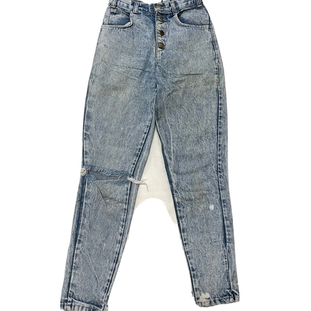 Stefano womens 0 vintage buttonfly jeans skinny acid wash 80s